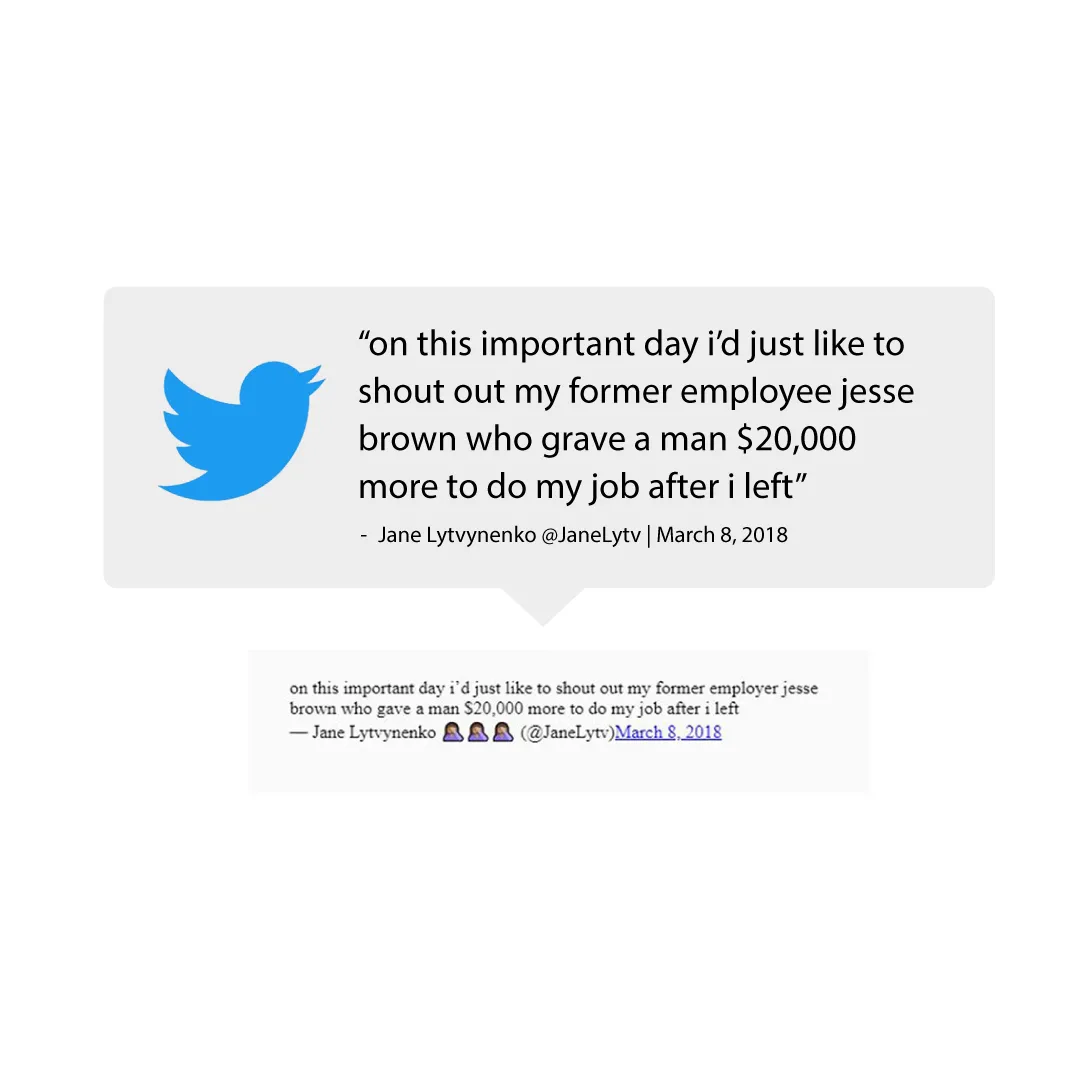 Screenshot of a tweet